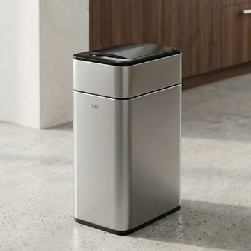 EKO 智能感應垃圾桶18L TYPE C充電款 不鏽鋼自動開蓋 - 奶油白