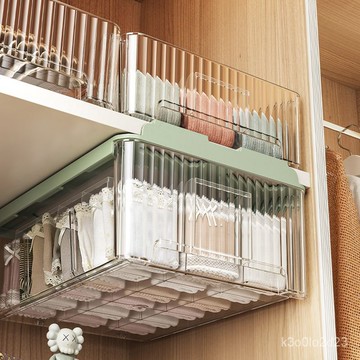 台灣熱賣 透明內衣收納盒 襪子內褲分隔筐 衣櫃分層神器 抽屜式衣服整理箱 收納神器 多功能 傢用 衣櫃 分類 衣物收納袋