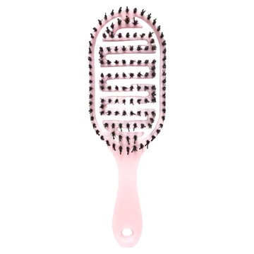 耀眼美人 豬鬃纖維弧度護髮梳 (過濾款)  粉色  1支