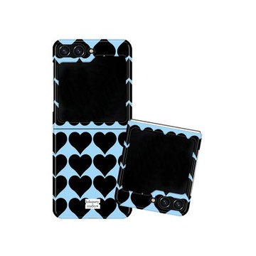 藍色愛心適用三星zflip5手機殼zflip6折疊屏4代W24大視窗全包防摔女新款超薄日韓風高級感韓國菲林保護套硬殼