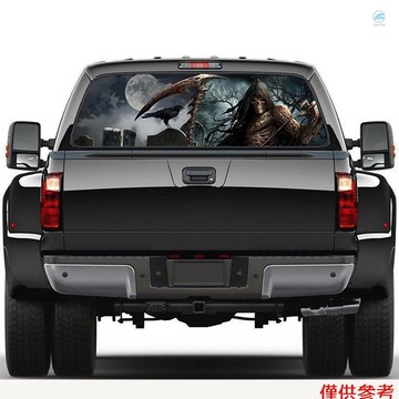 Crtw 後窗貼紙死神墓地圖形貼花適用於汽車 SUV 卡車 135 * 36 厘米