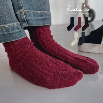 LULUS/韓製復古麻花針織紋中筒羊毛襪子５色【A09240040】