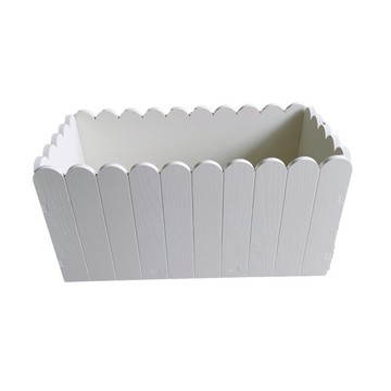 花箱 花箱花槽室內戶外陽台種植菜箱防腐木紋PVC塑花盆花籃長方形定制【MJ16175】