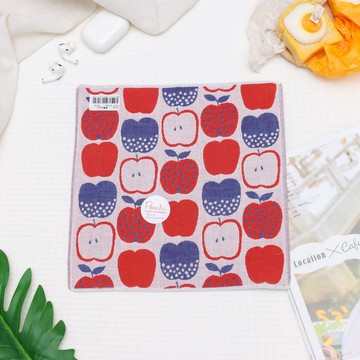 今治認證三重紗雙面手帕 - 蘋果