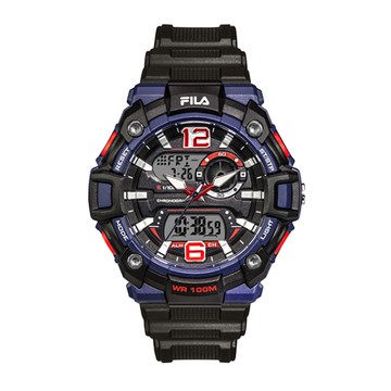 【FILA 斐樂】休閒運動電子錶-帥氣藍/38-189-001