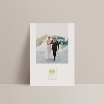 單卡喜帖【 喜帖印刷 】編號222201 明信片喜帖 少量喜帖 喜帖設