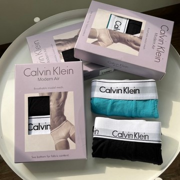 【other more 特選潮流】正品實拍 CALVIN KLEIN 經典Box logo 白織帶莫代爾四角內褲2入組