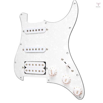 Strat ST 電吉他白珍珠的 3 層 SSH 加載預接線 Pickguard 雙線圈拾音器套裝