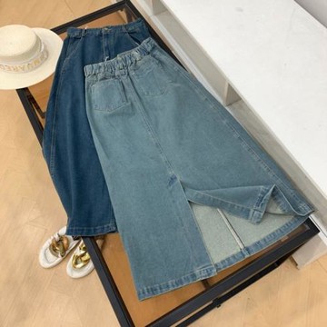 半身裙純色高腰百搭小眾松緊腰夏季2025新款A字中長裙 D#11
