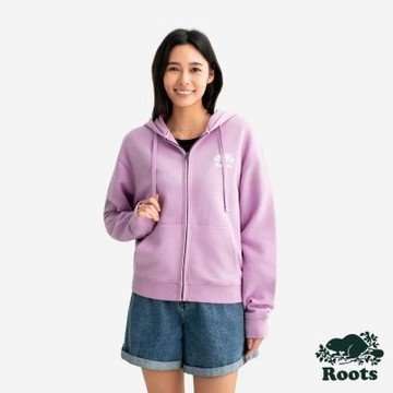 Roots女裝- ORIGINAL RELAXED 連帽外套-淺紫色