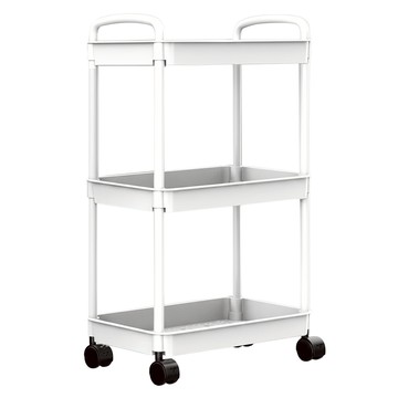 推車置物架手推車 Set 三層 白色 PP材質  1個