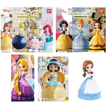 現貨 展示品 出清 迪士尼 公主 環保扭蛋 1代 4代 整套售 美女與野獸 貝兒 阿拉丁 茉莉 長髮公主