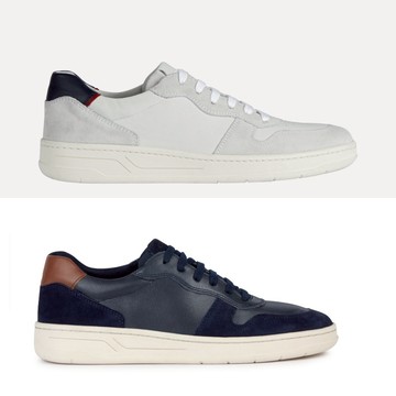 【GEOX】男鞋 復古德訓休閒鞋 白/藍  RESPIRA 輕量透氣防潑水 夏天必備 2色