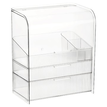 comet 掀蓋式三層化妝品收納盒 特大號  透明色  1個