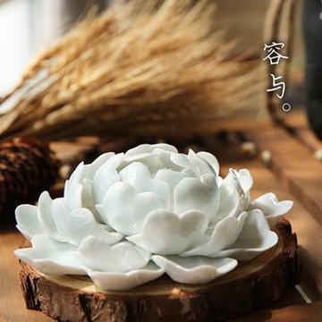 香爐桌面擺件家居飾品景德鎮陶瓷花拍攝道具香薰紙鎮茶玩配件容與