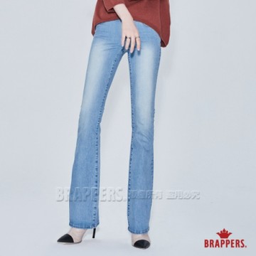 BRAPPERS 女款 新美腳Royal系列-低腰彈性喇叭褲-淺藍