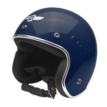 EVO 安全帽 CA-310 素色 平價騎士帽 石墨藍 CA310M CA310L 半拆洗 銀色邊條 復古帽 半罩