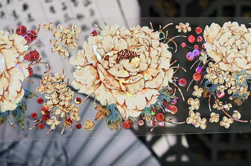 鈴黃牡丹 PET 紙膠帶 貝殼光 5米卷