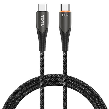 TOTU 拓途 智能斷電 USB-C TO Type-C PD充電線傳輸線快充線 LED呼吸燈 Shine系列  錆色  1條  1.2M