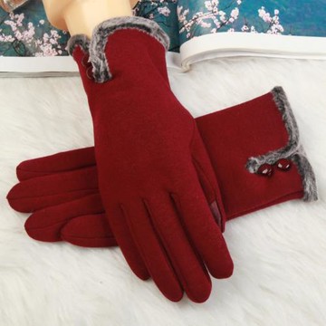 手套女秋冬季加絨加厚保暖騎車開車冬天可玩手機黑色手套