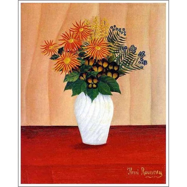 複製画 送料無料 絵画 油彩画 油絵 模写アンリ・ルソー「花」F6(41.0×31.8cm)プレゼント 贈り物 名画 オーダーメイド 額付き 直筆