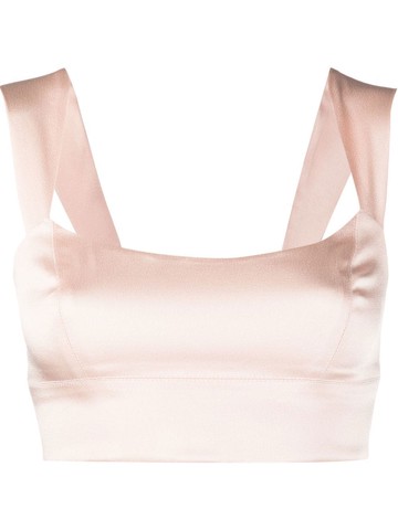 RXQUETTE - satin bustier crop top - women - Polyester - 38 - Orange