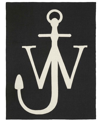 JW Anderson - Anchor logo-patch blanket - unisex - Nylon/Wool - One Size - White