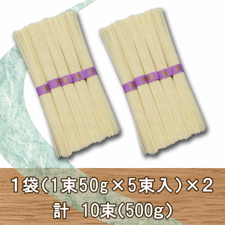 島原手延べそうめん 500ｇ（50g 10束） 長崎県 植木製麺工場 島原そうめん にゅうめん 島原 手延べ素麺 送料無料