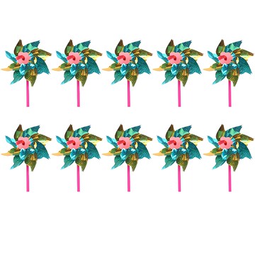 Tree 閃亮亮飛吧風車 10入  混色  10個