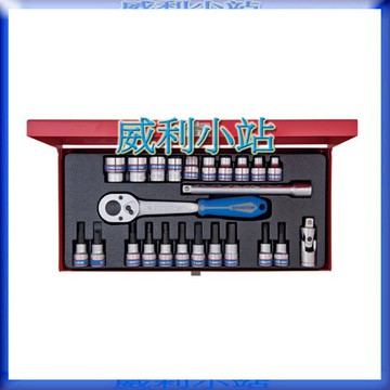 【威利小站】KING TONY 3024MR 24件式 3/8 DR. 十二角套筒扳手組 ~ 板手套筒組