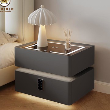 免運 床頭櫃 床邊櫃 收納櫃 智能床頭柜帶燈2024新款臥室無線充電床邊柜簡約柜子現代收納 工廠直銷 全館免運 店長新品推薦 5j12