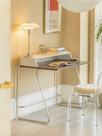 【免運/可開票】 實木桌 會議桌 泡茶桌 老闆辦公桌 洽談桌 電腦桌 中古學習工作書桌家用網紅ins簡約電腦桌子輕奢不銹鋼法式辦公桌