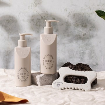 漫步雲端按摩組｜精油按摩乳1瓶+火山石推拿按摩板｜腿部按摩｜刮痧舒緩｜肩頸也適用