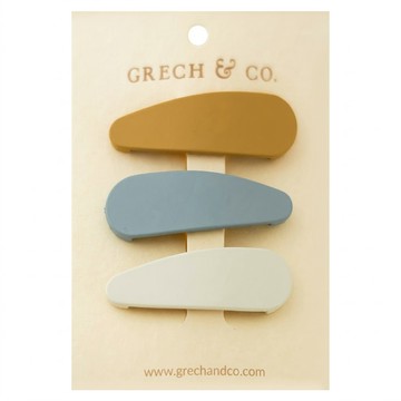 GRECH&CO. 髮夾  杏黃/天空藍/奶茶  3入
