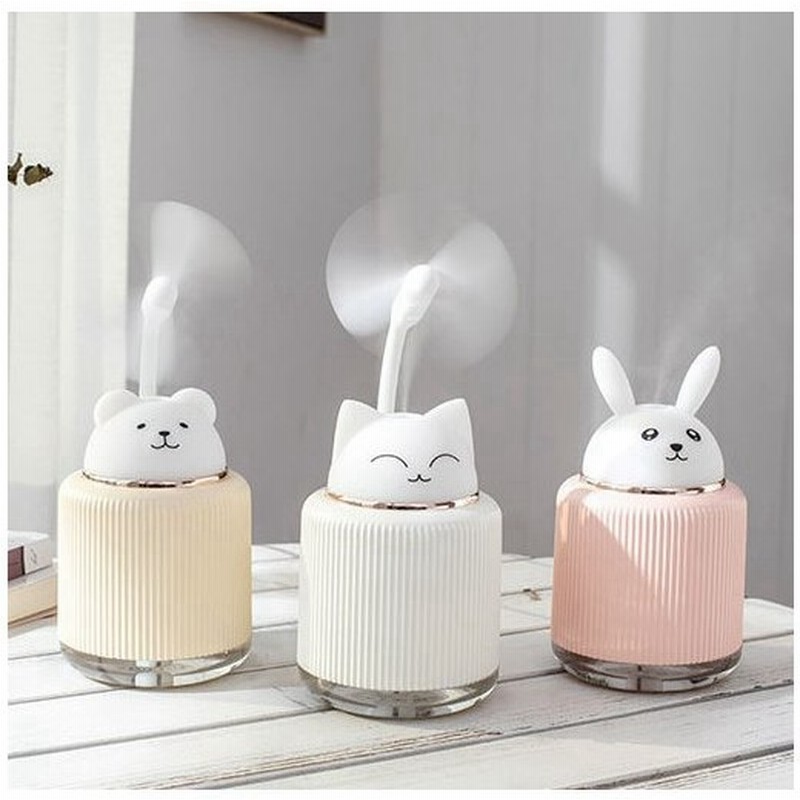 加湿器 ミニ Usb 動物 ネコ ウサギ くま ライト ファン付き 寝室 車の中 ギフト 卓上 可愛い 女性 リチウム 通販 Lineポイント最大0 5 Get Lineショッピング
