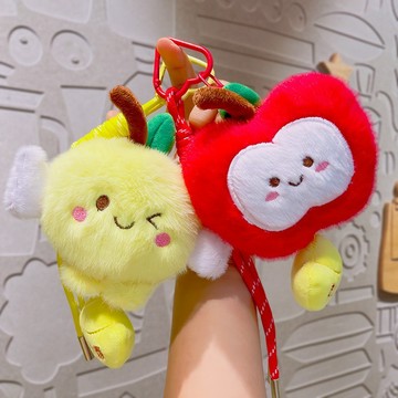 創意水果鑰匙扣 毛絨小掛件 毛絨玩具 公仔 軟萌鑰匙圈 精緻掛件 包包掛飾 好寓意布娃娃 玩偶 書包掛件 吊飾