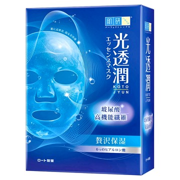 Hadalabo 肌研 光透潤玻尿酸纖維保濕面膜，每片含28ml精華液，適合所有膚質  6片  1盒