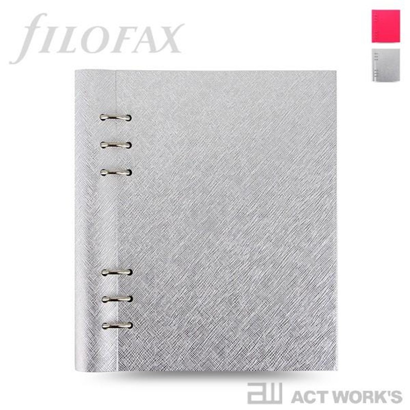 FILOFAX clipbook レザー調 A5サイズ(フローラピンク／シルバー