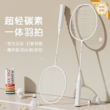 【超輕耐打】羽毛球拍 碳纖維球拍 專業球拍 雙拍套裝 一體成型 高磅數 攻防兼備 官方正品 附雙拍套 入門進階訓練