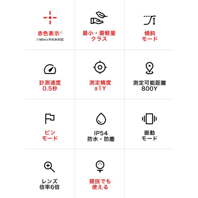 新製品】【公式】tectectec ゴルフ 距離計 レーザー距離計 Mini+R 赤色