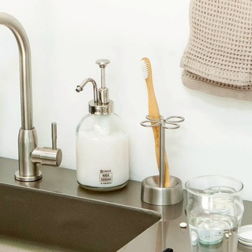 日本 Dulton 工業風 不鏽鋼造型牙刷收納 霧面