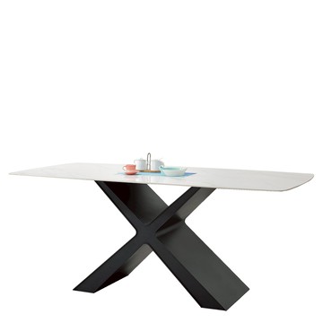 【Hampton 漢汀堡】芮卡6尺柔光岩板餐桌(桌子/餐桌/岩板桌面/防鏽漆處理)