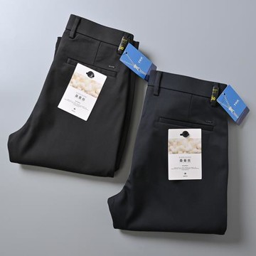 外貿尾單剪標男裝輕熟桑蠶絲秋季男士紳士商務百搭彈力修身休閑褲