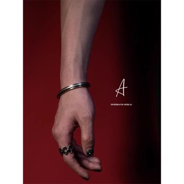 黑飾P4風手鐲情侶男女手工925銀手鏈復古ins小眾先鋒做舊設計潮