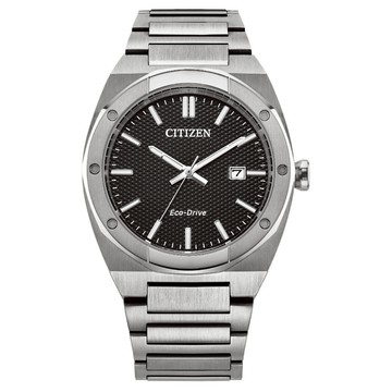 CITIZEN 星辰 Gents系列 BM7660-54E 八角形格紋錶盤男士腕錶 黑 40.0mm