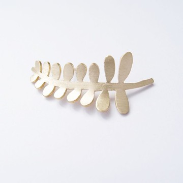 觀葉植物6 黃銅 胸針