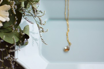 14kgf-棕殼水晶項鍊