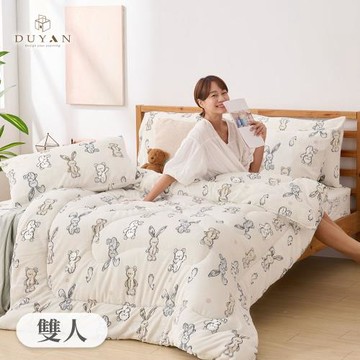 【DUYAN 竹漾】法蘭絨四件式床包暖暖被組 多款任選(雙人)