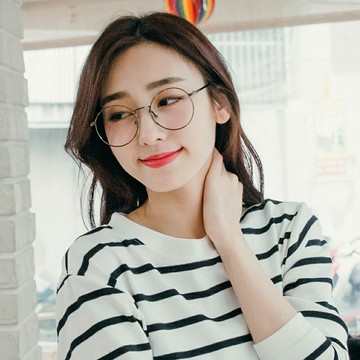 韓國沉醉目光直紋復古造型圓框平光鏡【G1050】-鐵灰