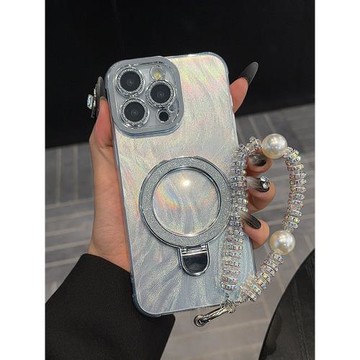 羽紗閃粉磁吸支架適用于蘋果17Promax手機殼iPhone16Pro保護套15新款14Plus鏡頭膜全包13防摔外殼12簡約11女X